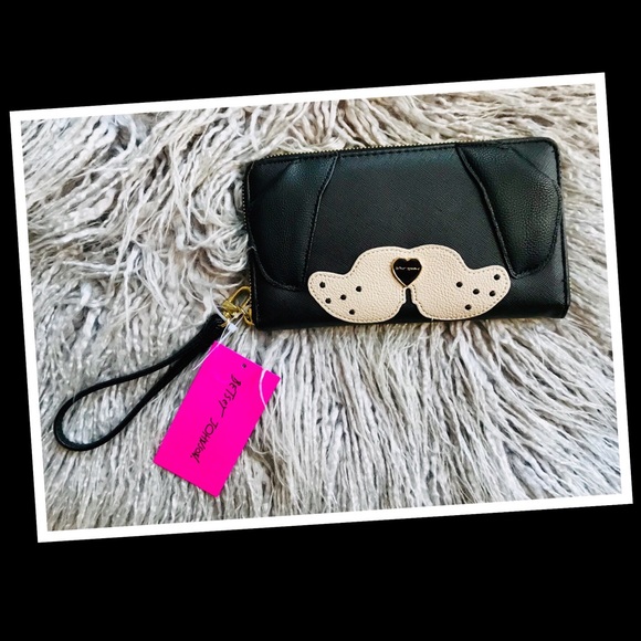Betsey Johnson Black Puppy Dog Purse & Wallet Set - Picture 7 of 8